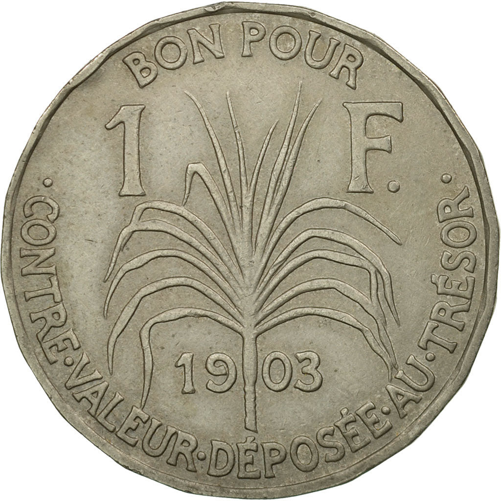 Moneta, Guadalupe, Franc, 1903, Paris, MB+, Rame-nichel, KM:46