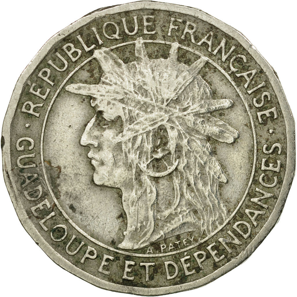 Coin, Guadeloupe, 50 Centimes, 1921, Paris, EF(40-45), Copper-nickel, KM:45