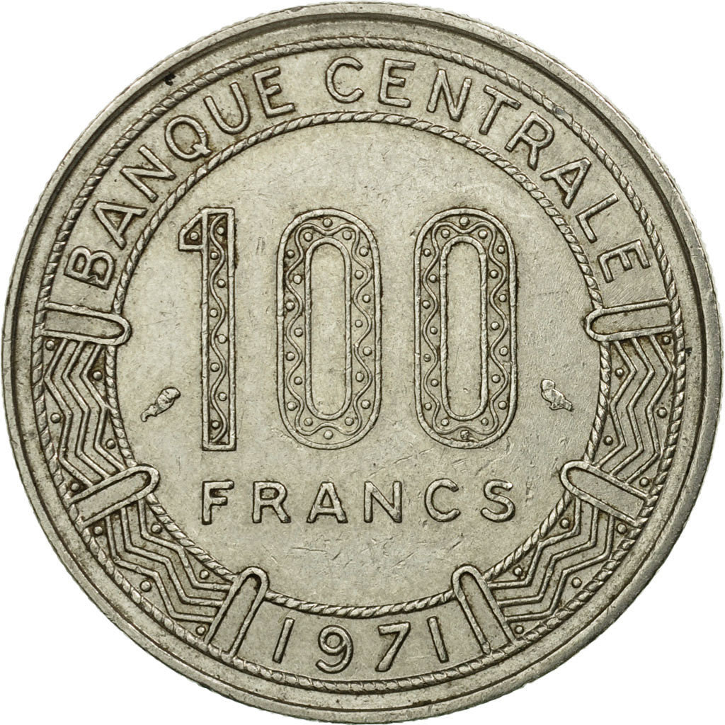 Coin, Gabon, 100 Francs, 1971, Paris, EF(40-45), Nickel, KM:12