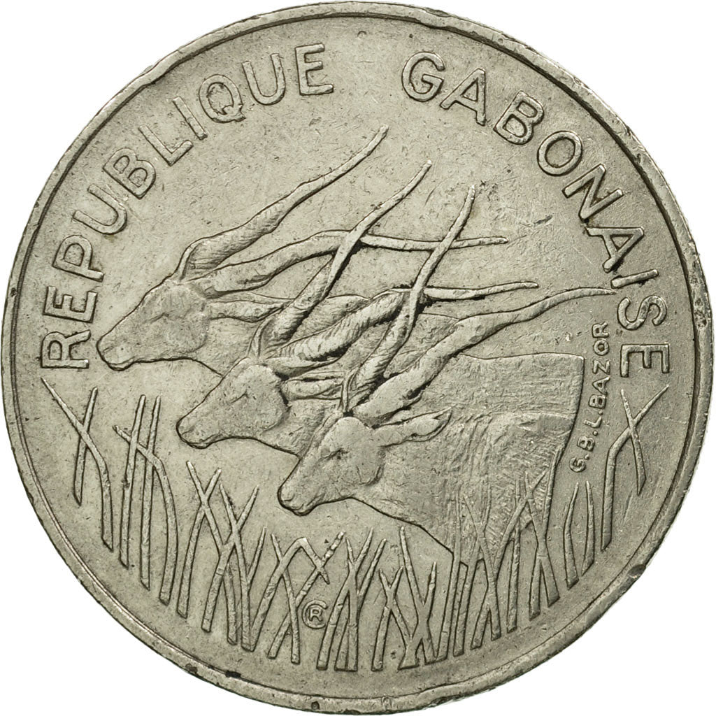 Münze, Gabun, 100 Francs, 1975, Paris, S+, Nickel, KM:13