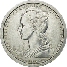 Coin, French West Africa, Franc, 1955, Paris, EF(40-45), Aluminum, KM:3