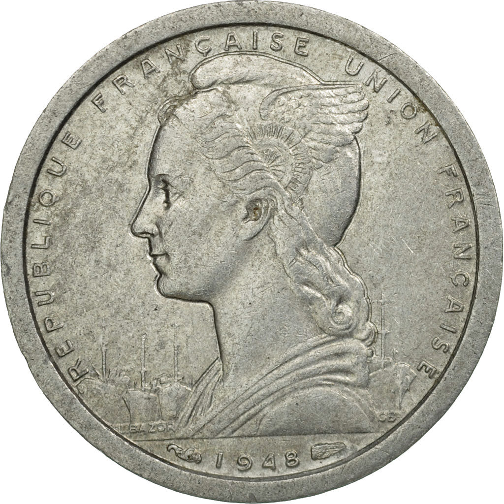 Coin, Madagascar, Franc, 1948, Paris, VF(30-35), Aluminum, KM:3