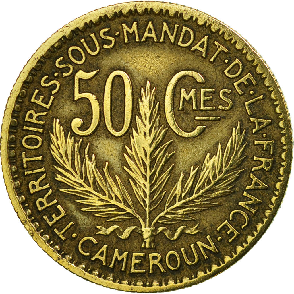 Coin, Cameroon, 50 Centimes, 1925, Paris, EF(40-45), Aluminum-Bronze, KM:1