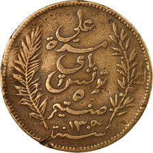 Moneta, Tunisia, Ali Bey, 5 Centimes, 1892, Paris, MB, Bronzo, KM:221