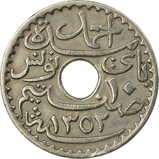 Coin, Tunisia, Ahmad Pasha Bey, 10 Centimes, 1933, Paris, EF(40-45)