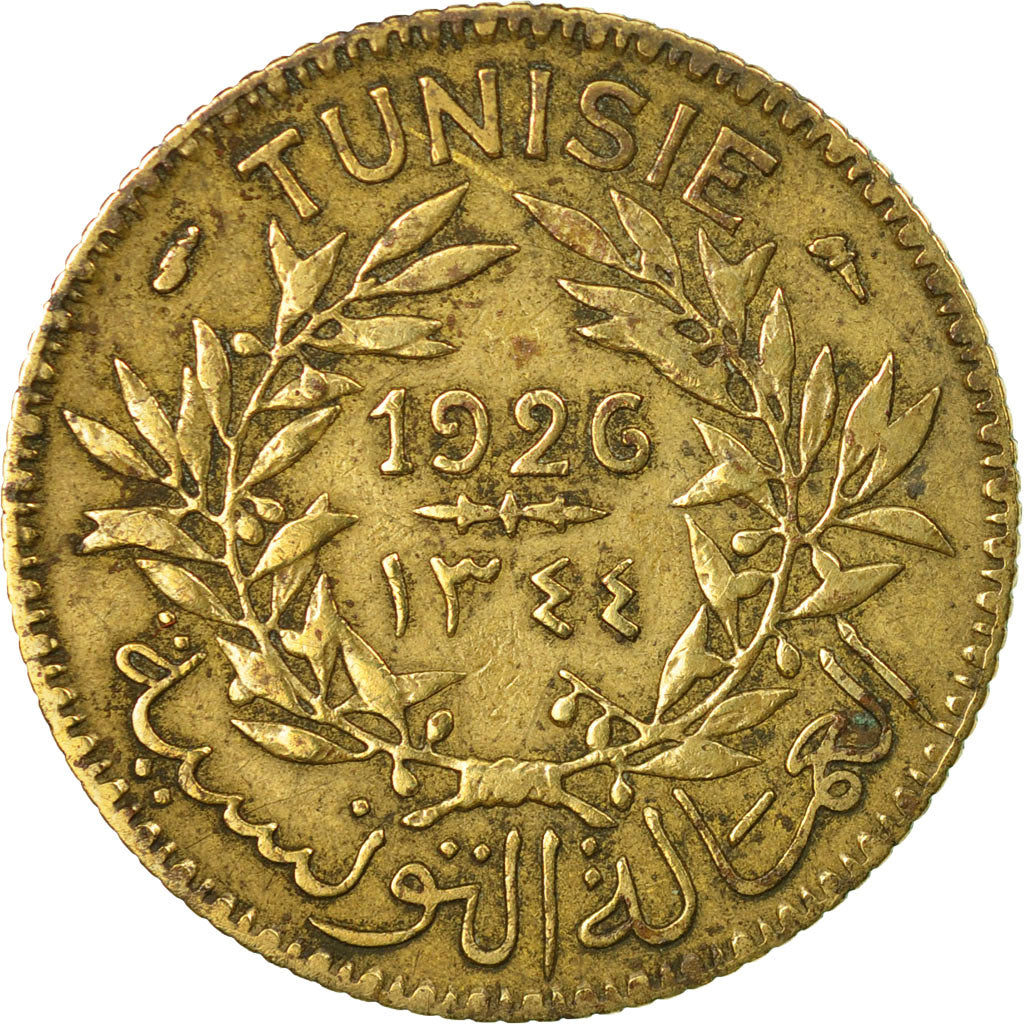 Moneda, Túnez, Anonymous, Franc, 1926, Paris, BC+, Aluminio - bronce, KM:247