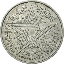 Coin, Morocco, Mohammed V, 2 Francs, 1951, Paris, EF(40-45), Aluminum, KM:47