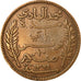 Moneta, Tunisia, Muhammad al-Hadi Bey, 10 Centimes, 1903, Paris, MB+, Bronzo
