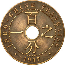 Coin, FRENCH INDO-CHINA, Cent, 1917, Paris, VF(30-35), Bronze, KM:12.1