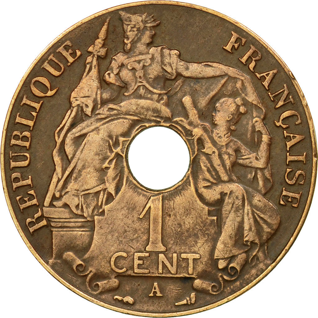 Coin, FRENCH INDO-CHINA, Cent, 1917, Paris, VF(30-35), Bronze, KM:12.1