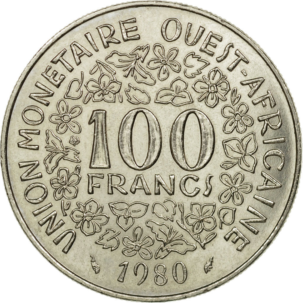 Coin, West African States, 100 Francs, 1980, Paris, EF(40-45), Nickel, KM:4