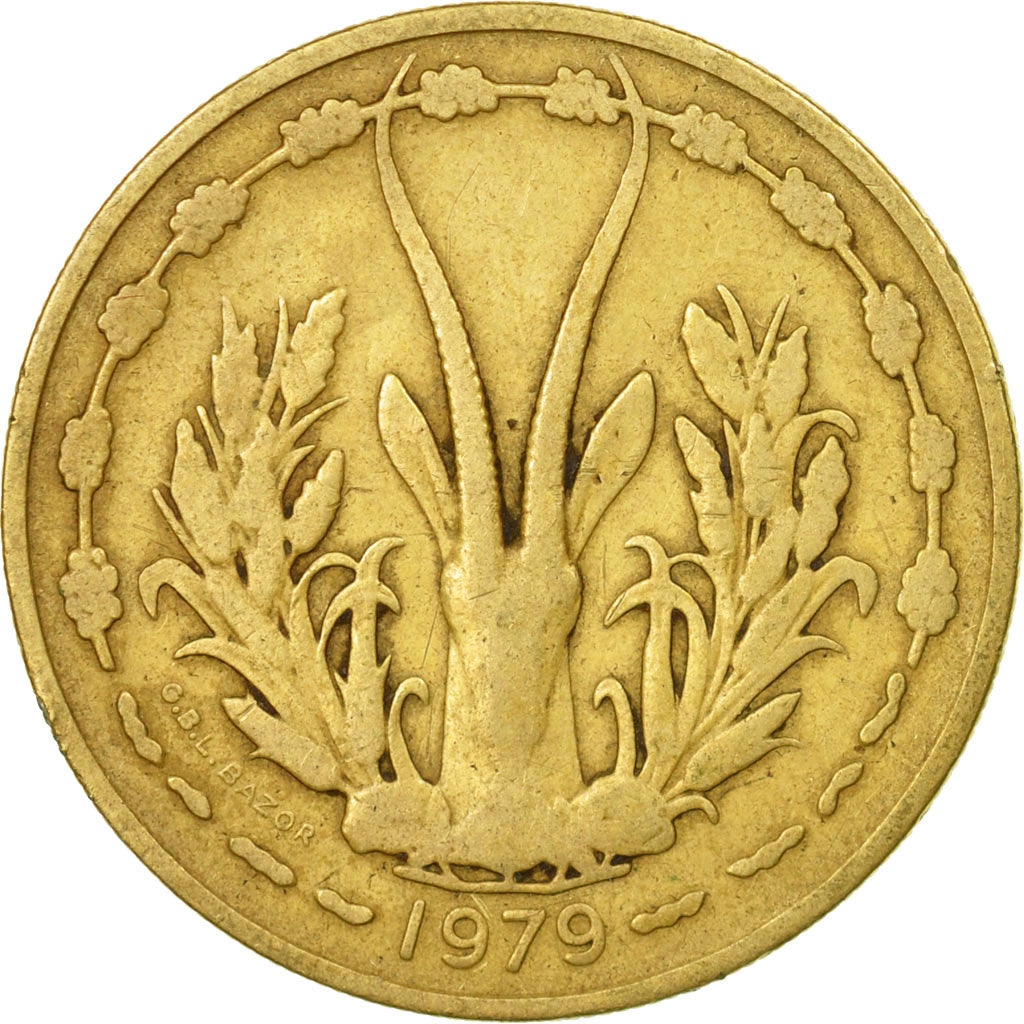 Munten, West Afrikaanse Staten, 25 Francs, 1979, Paris, FR+, Aluminum-Bronze