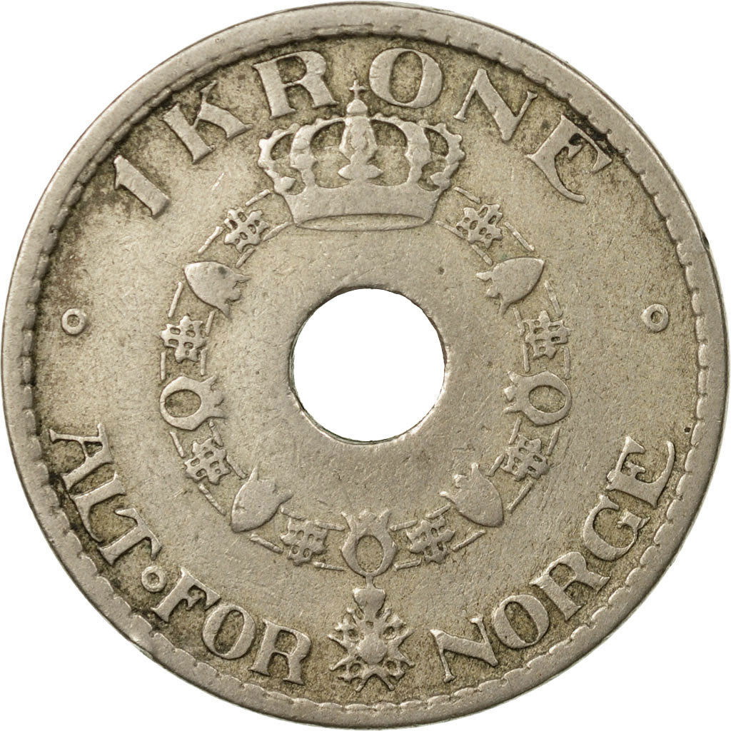 Coin, Norway, Haakon VII, Krone, 1925, VF(20-25), Copper-nickel, KM:385