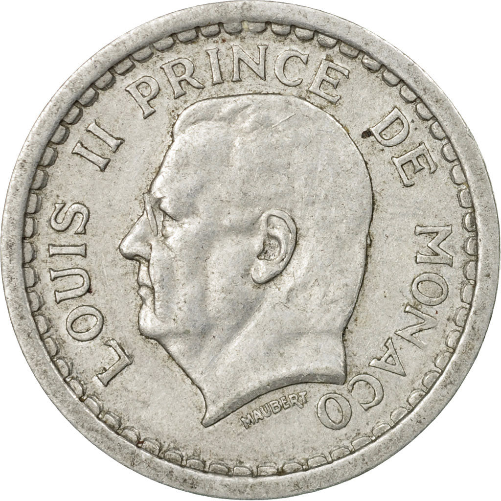 Moneta, Monaco, Louis II, Franc, Undated (1943), VF(30-35), Aluminium, KM:120