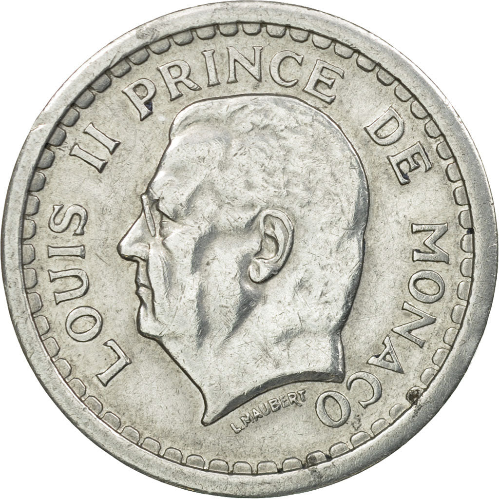 Münze, Monaco, Louis II, Franc, Undated (1943), SS, Aluminium, KM:120