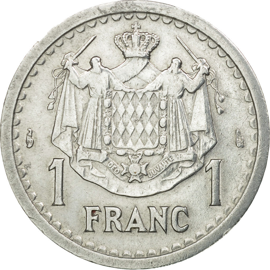 Münze, Monaco, Louis II, Franc, Undated (1943), SS, Aluminium, KM:120