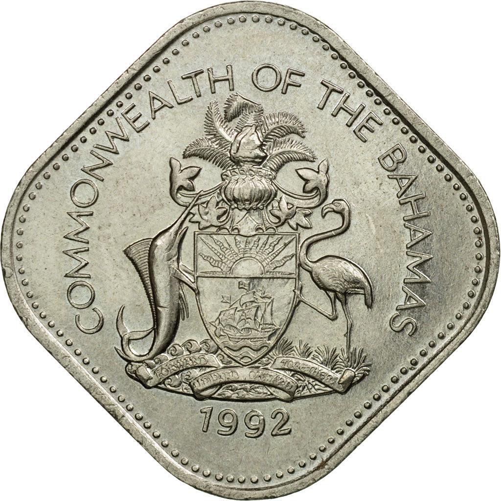 Coin, Bahamas, Elizabeth II, 15 Cents, 1992, Franklin Mint, EF(40-45)