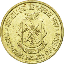 Coin, Guinea, 25 Francs, 1987, VF(30-35), Brass, KM:60