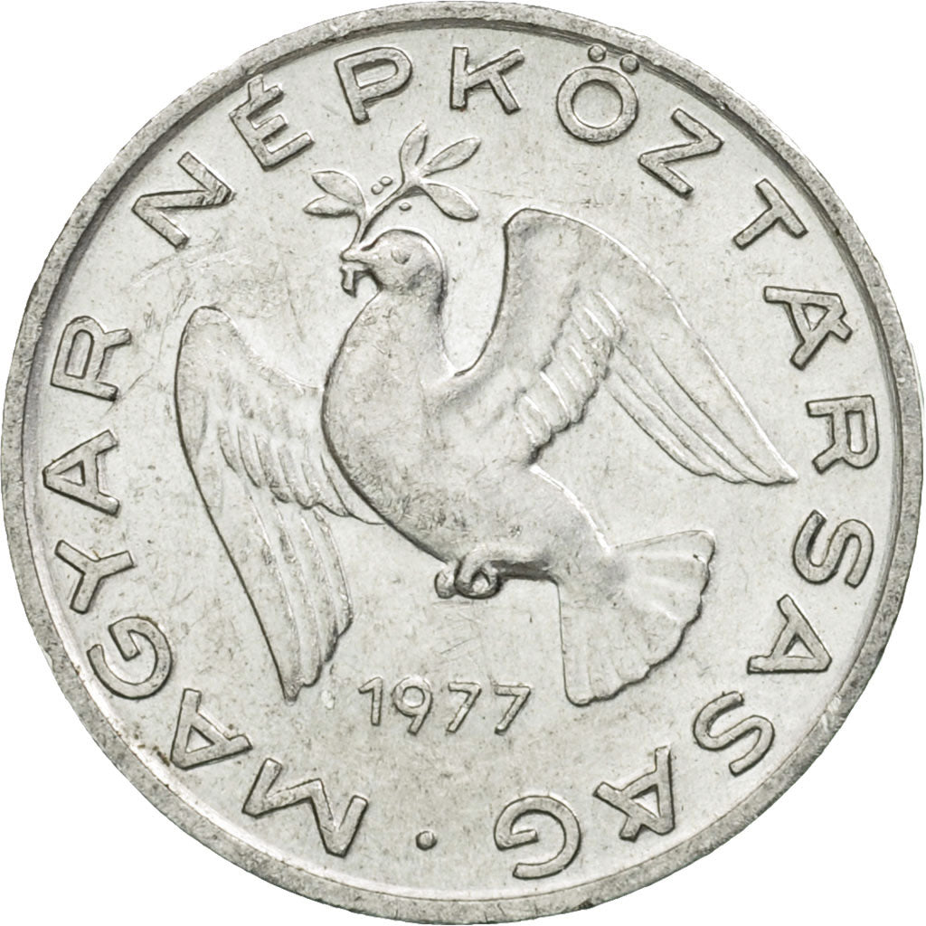 Münze, Ungarn, 10 Filler, 1977, Budapest, S+, Aluminium, KM:572