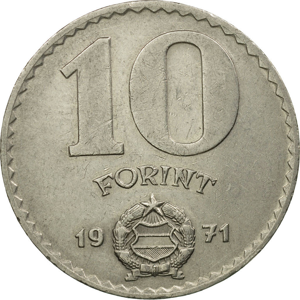 Monnaie, Hongrie, 10 Forint, 1971, Budapest, TB+, Nickel, KM:595
