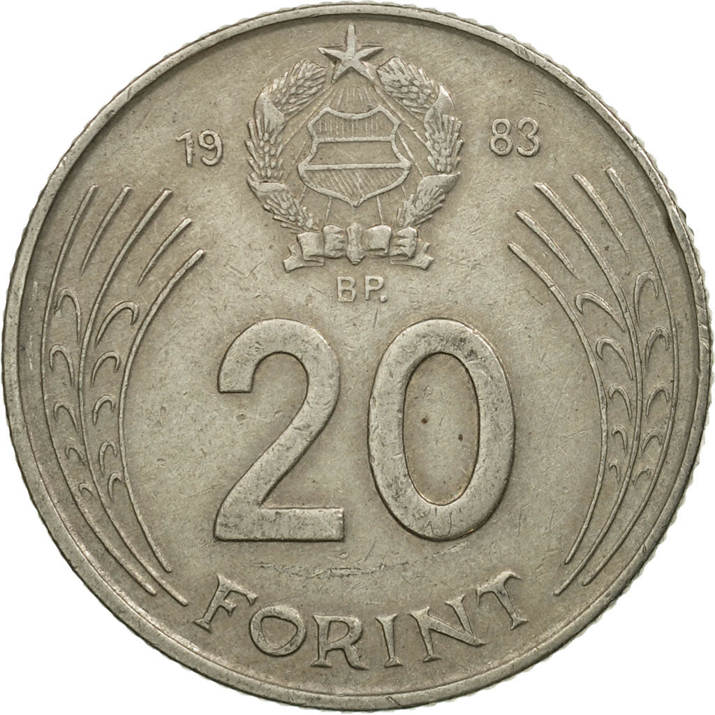 Coin, Hungary, 20 Forint, 1983, Budapest, VF(30-35), Copper-nickel, KM:630