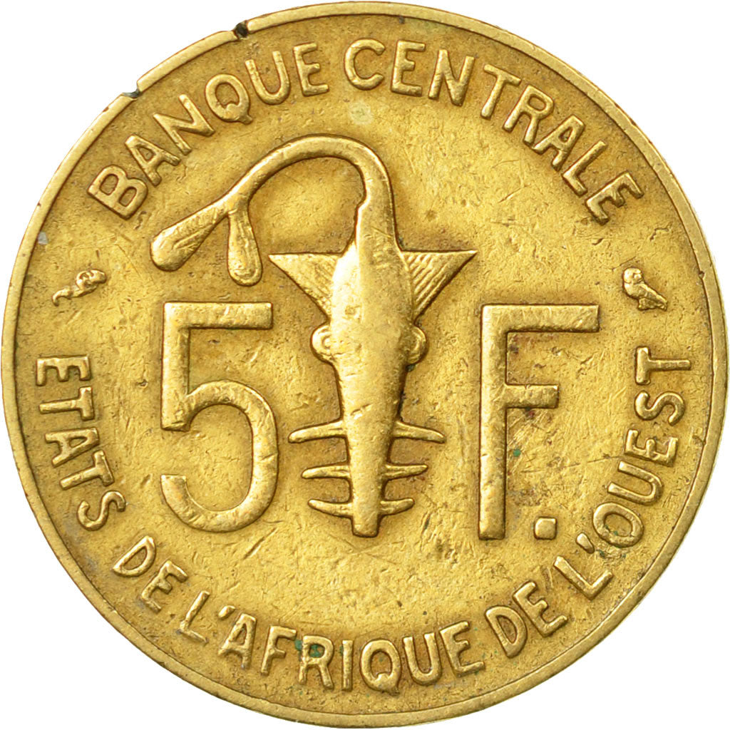 Coin, West African States, 5 Francs, 1967, Paris, VF(30-35)