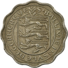 Monnaie, Guernsey, Elizabeth II, 3 Pence, 1956, Heaton, TB+, Copper-nickel