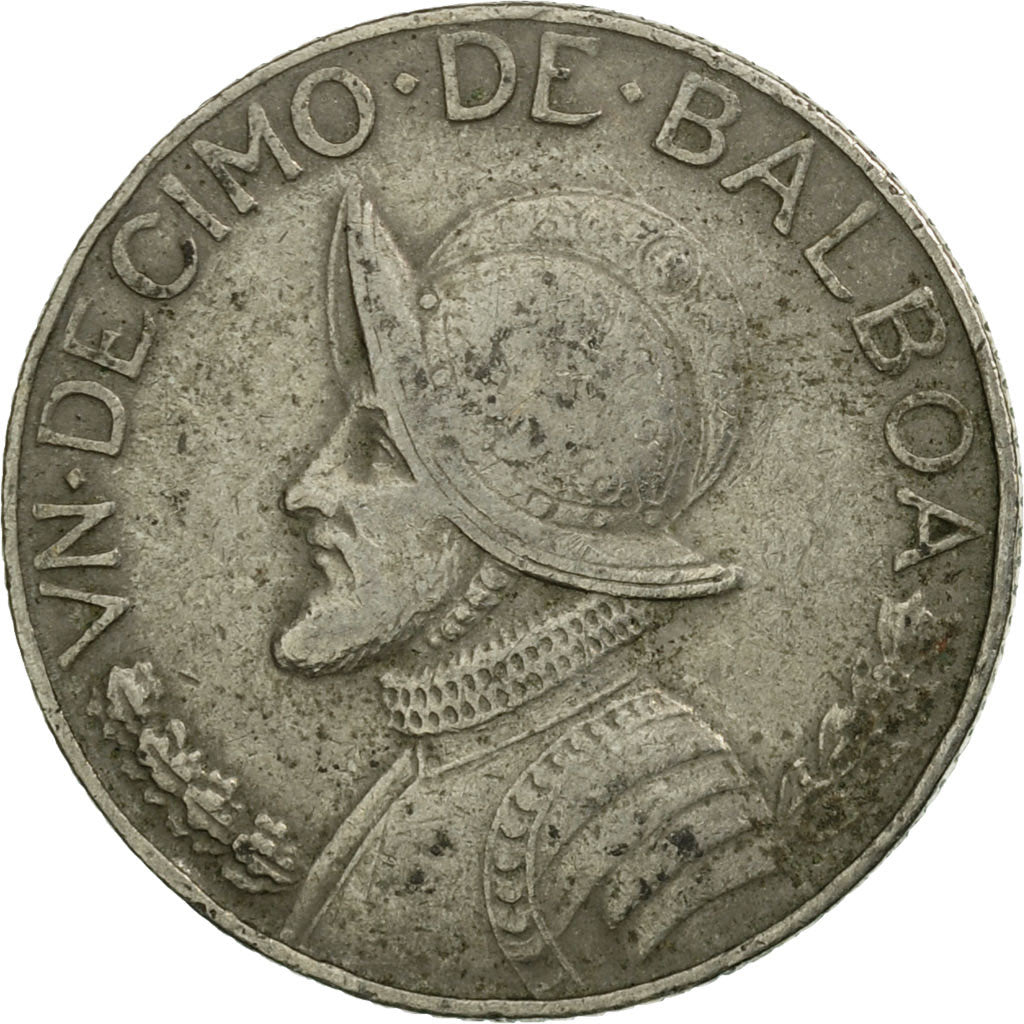 Coin, Panama, 1/10 Balboa, 1966, VF(30-35), Copper-Nickel Clad Copper, KM:10