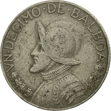 Coin, Panama, 1/10 Balboa, 1966, VF(30-35), Copper-Nickel Clad Copper, KM:10