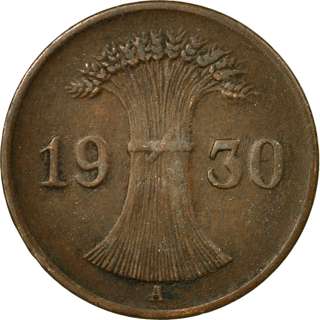 Coin, GERMANY, WEIMAR REPUBLIC, Reichspfennig, 1930, Berlin, VF(30-35), Bronze