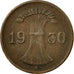 Coin, GERMANY, WEIMAR REPUBLIC, Reichspfennig, 1930, Berlin, VF(30-35), Bronze