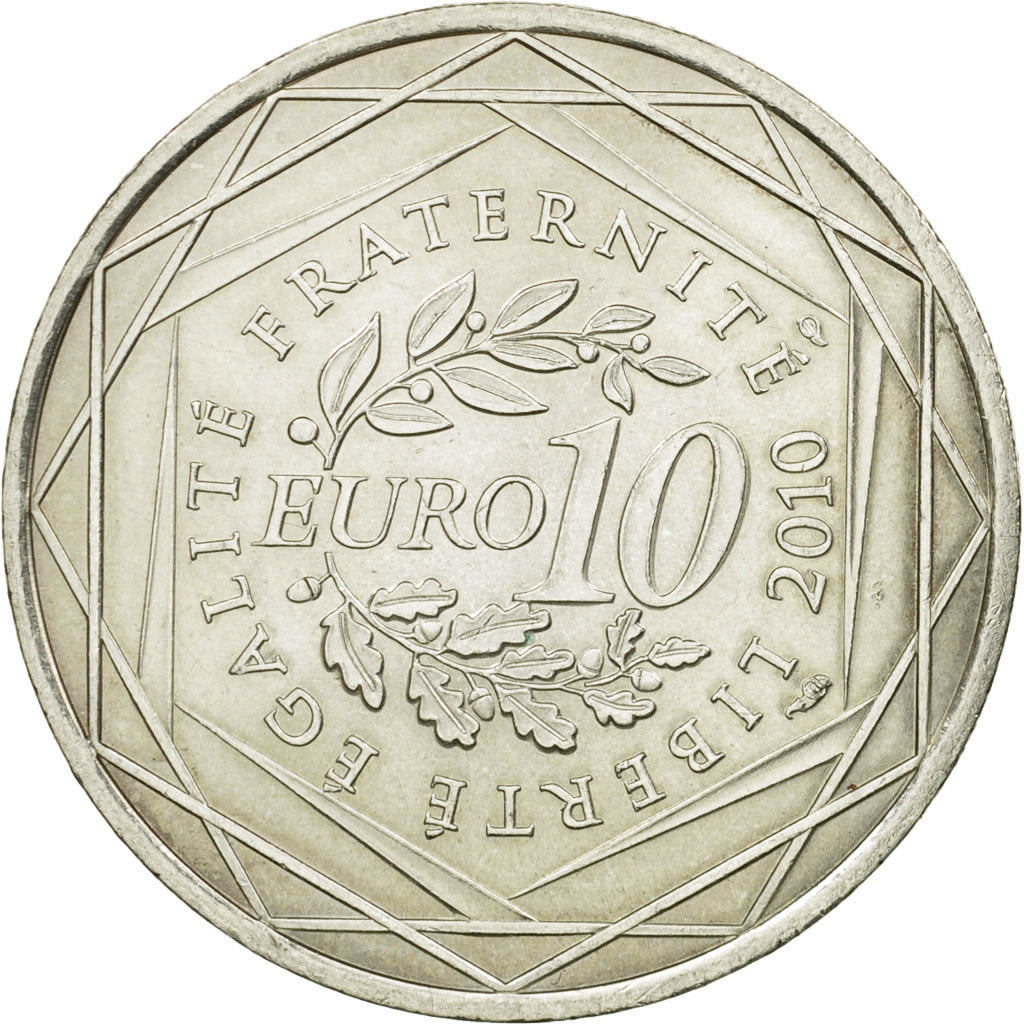 France, 10 Euro, 2010, EF(40-45), Silver, KM:1664