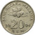 Moneta, Malesia, 20 Sen, 2004, MB+, Rame-nichel, KM:52