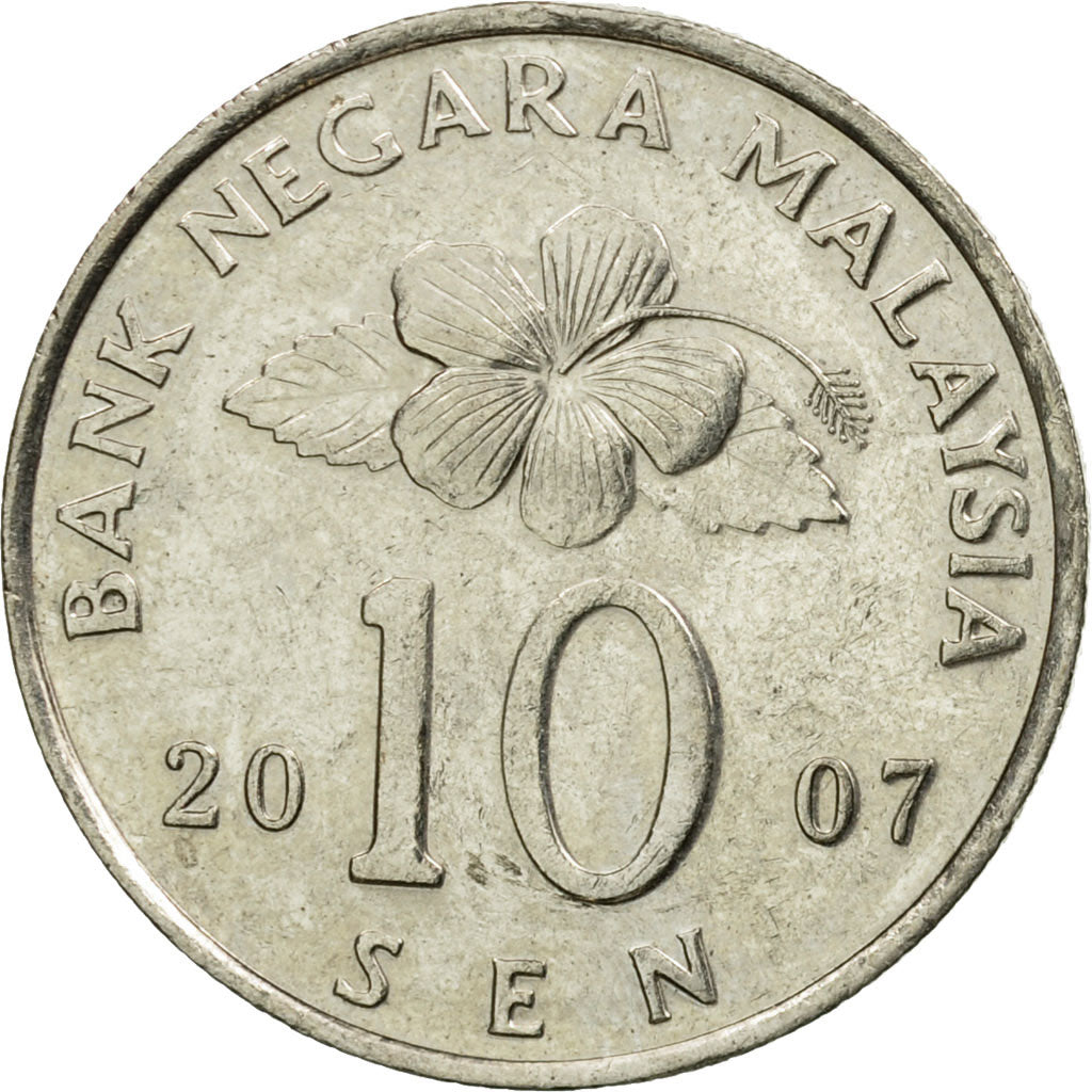 Coin, Malaysia, 10 Sen, 2007, EF(40-45), Copper-nickel, KM:51