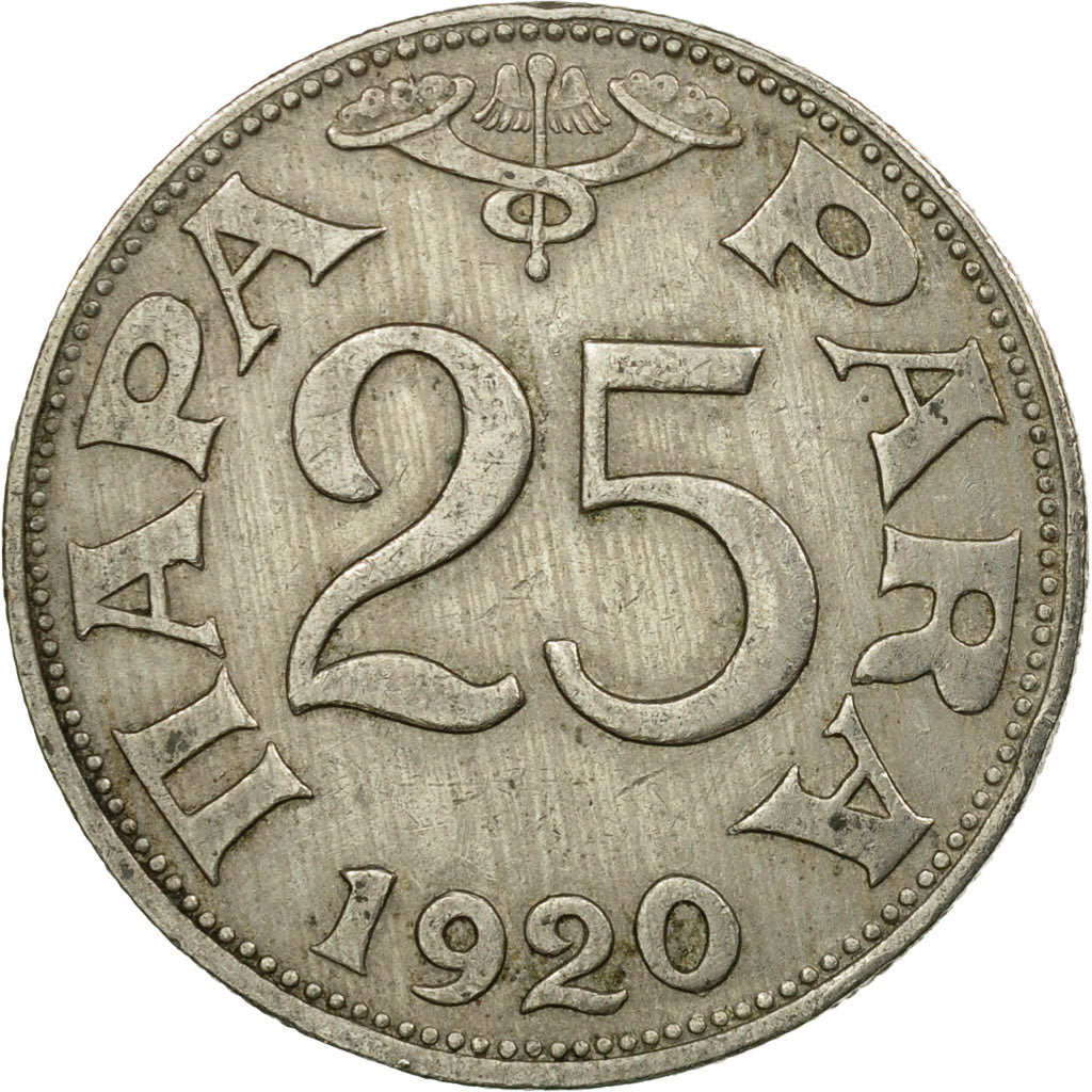Moneta, Iugoslavia, Petar I, 25 Para, 1920, MB+, Nichel-bronzo, KM:3