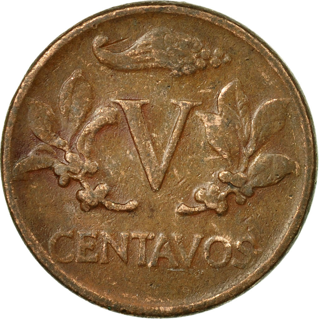 Moneda, Colombia, 5 Centavos, 1962, BC+, Bronce, KM:206