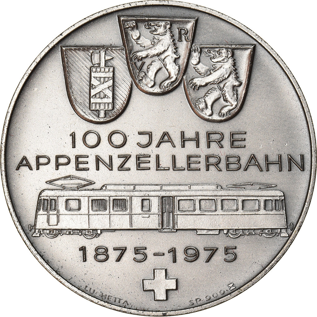 Suisse, Médaille, 100 Jahre Appenzellerbahn, Railway, 1975, Luchetta, SPL