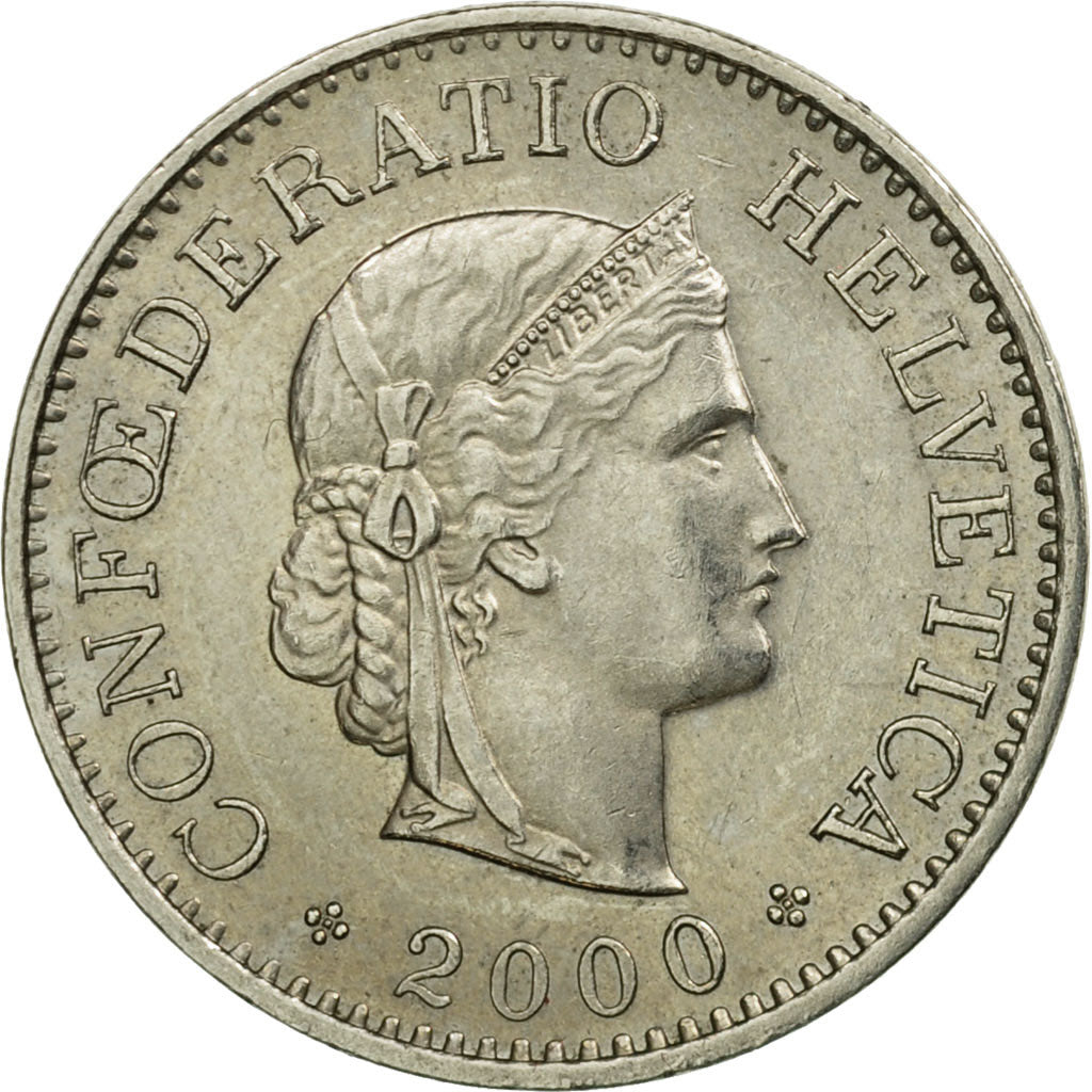 Coin, Switzerland, 10 Rappen, 2000, Bern, EF(40-45), Copper-nickel, KM:27