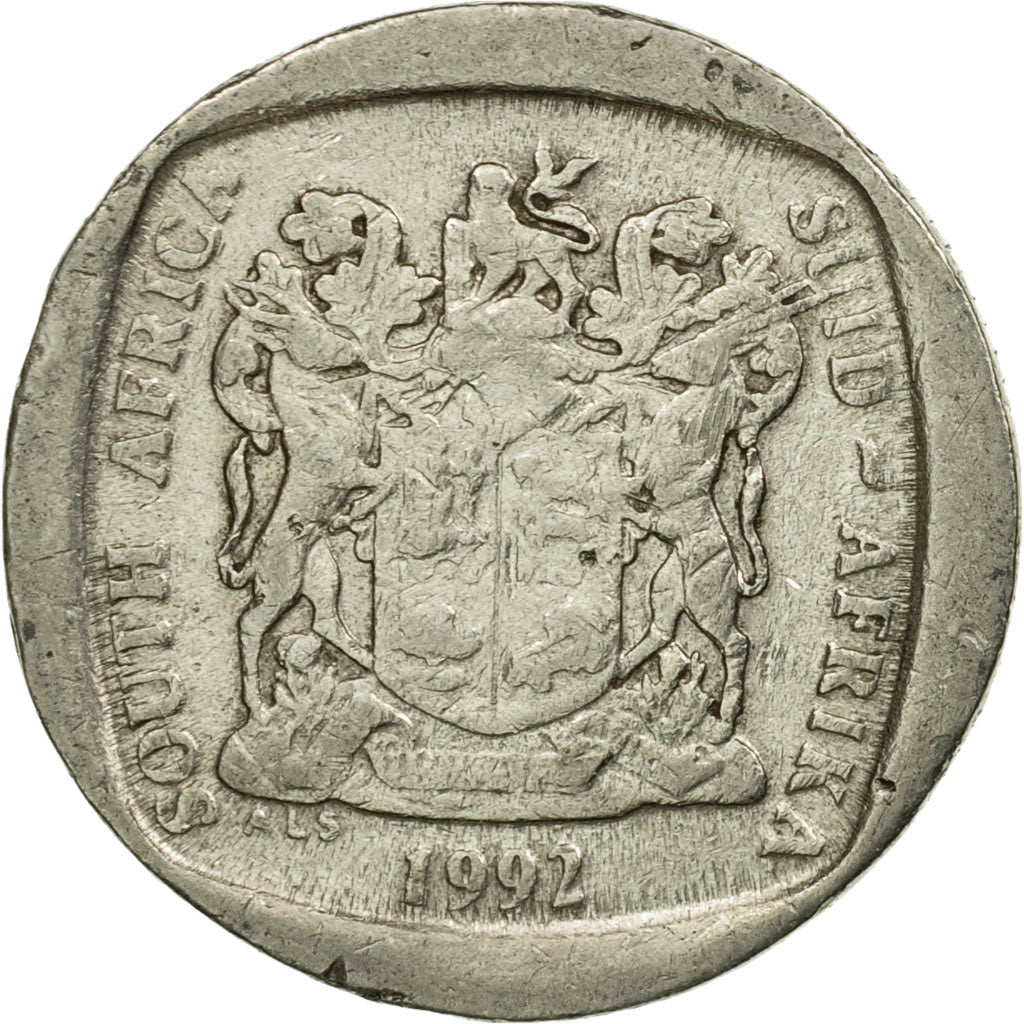 Moneda, Sudáfrica, Rand, 1992, BC+, Níquel chapado en cobre, KM:138