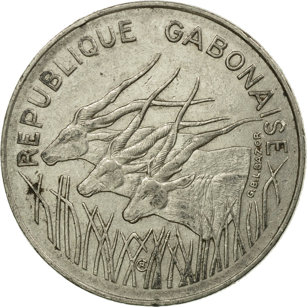 Coin, Gabon, 100 Francs, 1977, Paris, VF(30-35), Nickel, KM:13
