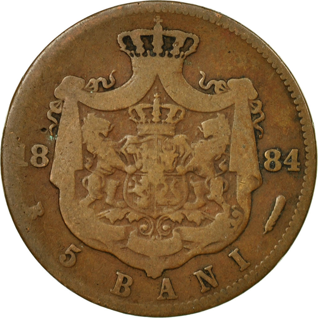 Coin, Romania, Carol I, 5 Bani, 1884, VF(30-35), Copper, KM:19