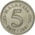 Moneta, Malezja, 5 Sen, 1981, Franklin Mint, EF(40-45), Miedź-Nikiel, KM:2