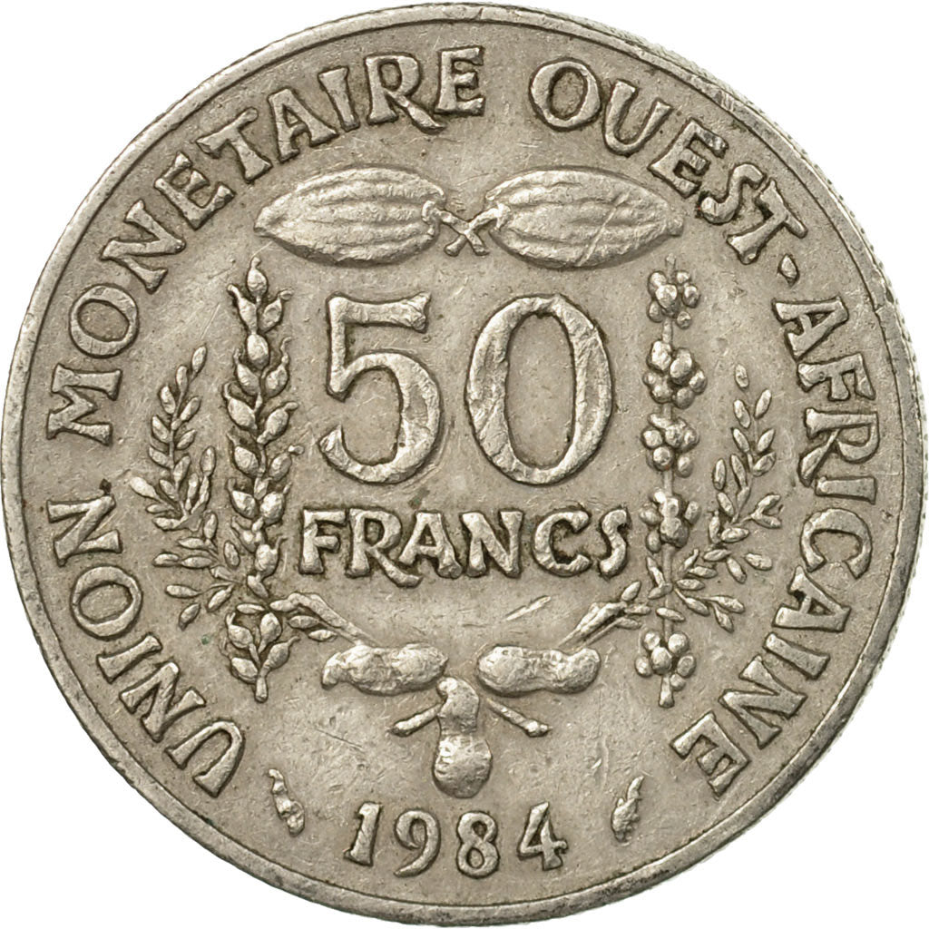 Münze, West African States, 50 Francs, 1984, Paris, S+, Copper-nickel, KM:6