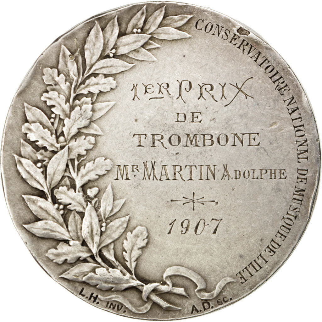 Francia, Medal, French Third Republic, Arts & Culture, Dubois.A, BB+, Argento...