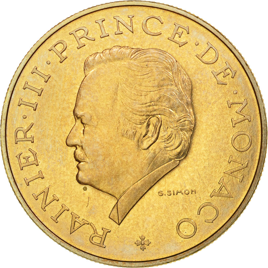Coin, Monaco, Rainier III, 10 Francs, 1974, MS(65-70), Copper-Nickel-Aluminum