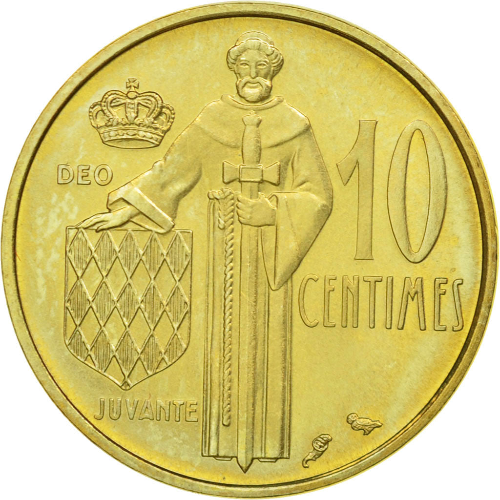 Münze, Monaco, Rainier III, 10 Centimes, 1974, STGL, Aluminum-Bronze, KM:142