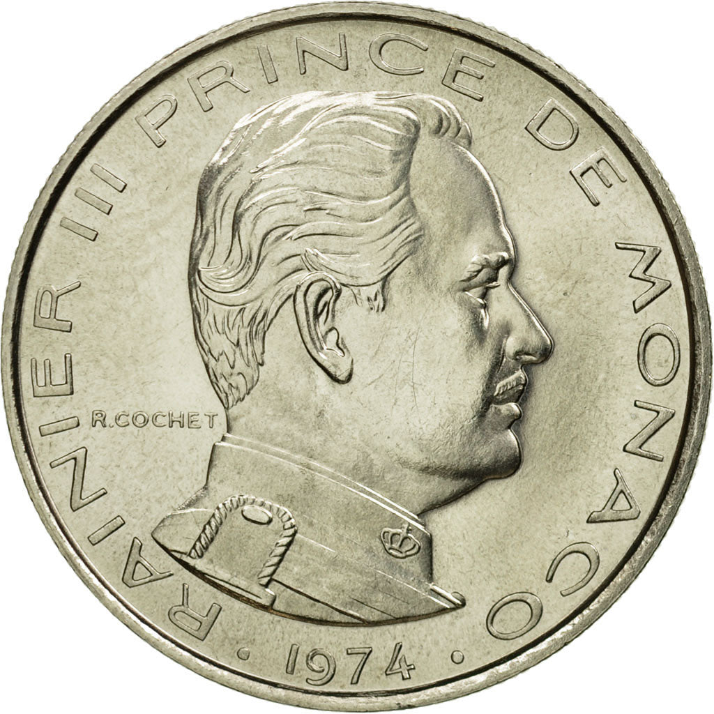 Moneta, Monaco, Rainier III, Franc, 1974, FDC, Nichel, KM:140, Gadoury:150