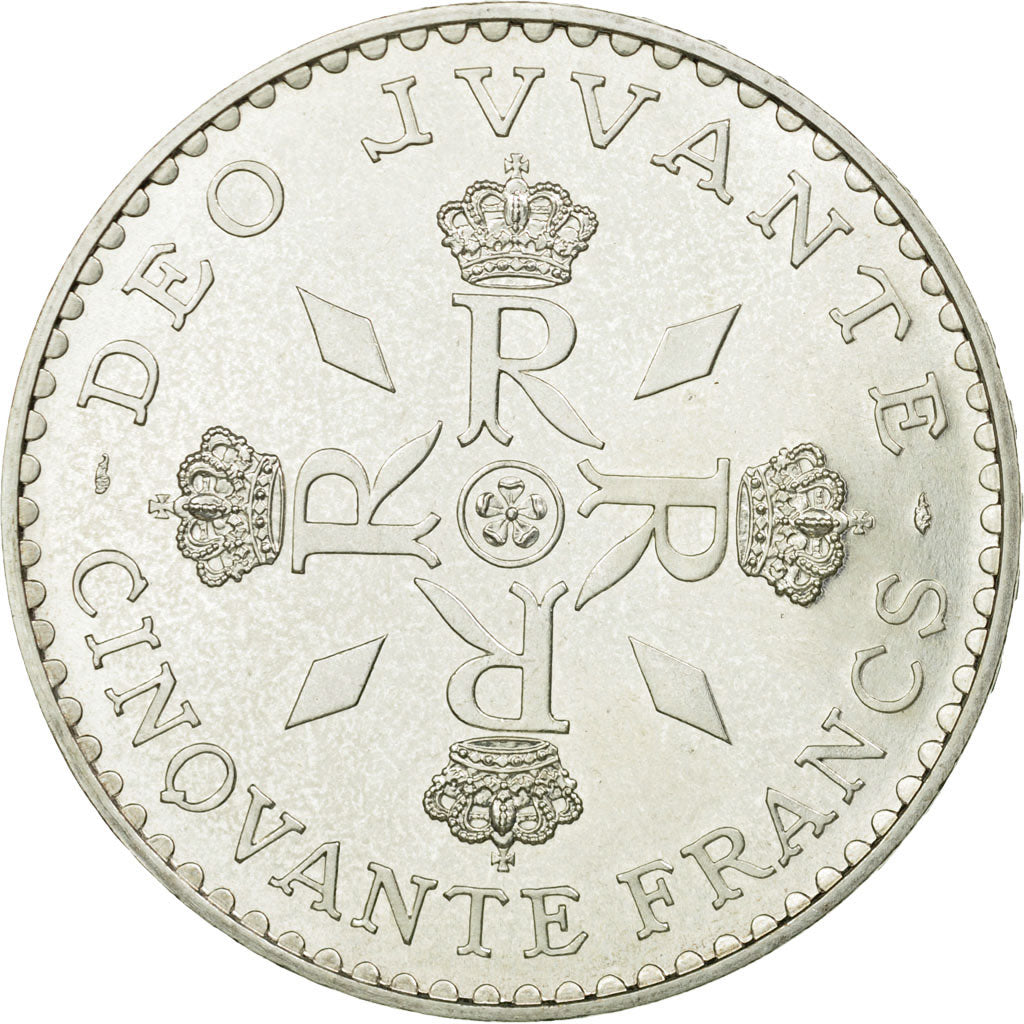Coin, Monaco, Rainier III, 50 Francs, 1974, MS(65-70), Silver, KM:152.1