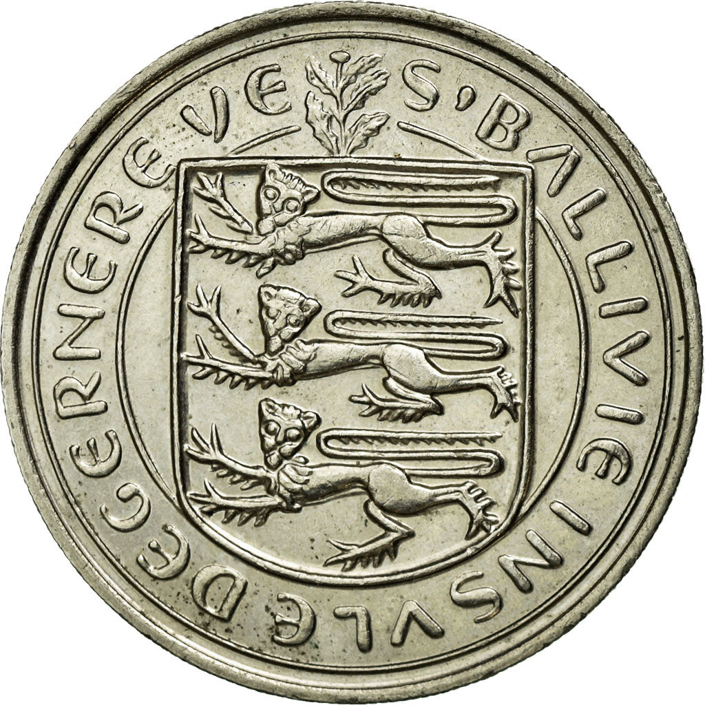 Coin, Guernsey, Elizabeth II, 10 Pence, 1984, Heaton, VF(30-35), Copper-nickel