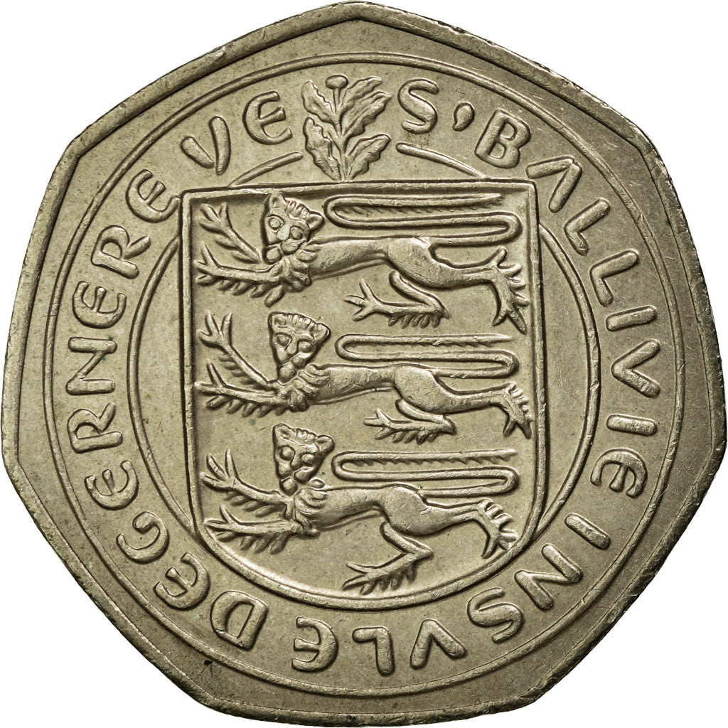 Monnaie, Guernsey, Elizabeth II, 50 Pence, 1983, Heaton, TB+, Copper-nickel
